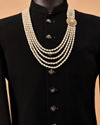 Manyavar Men Cream Mala with Pearl Detailing