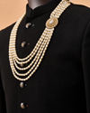 Manyavar Men Cream Mala with Pearl Detailing