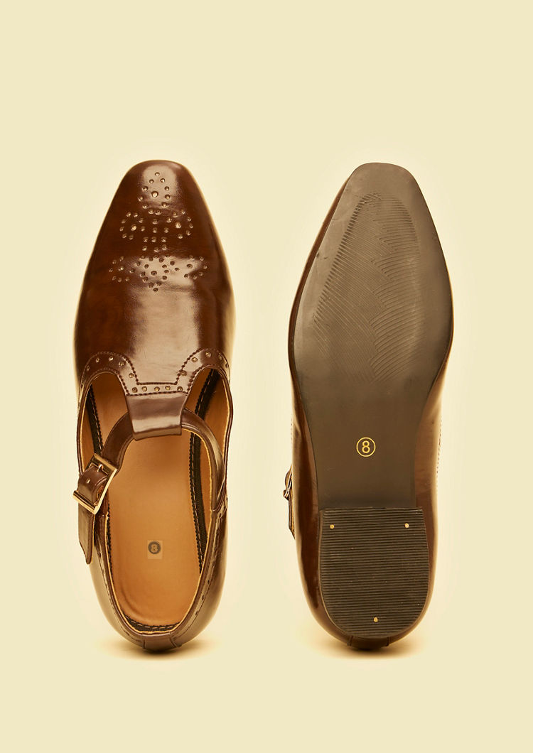 Twamev Men Elegant Brown Jooti