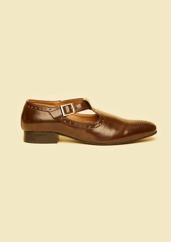 Twamev Men Elegant Brown Jooti