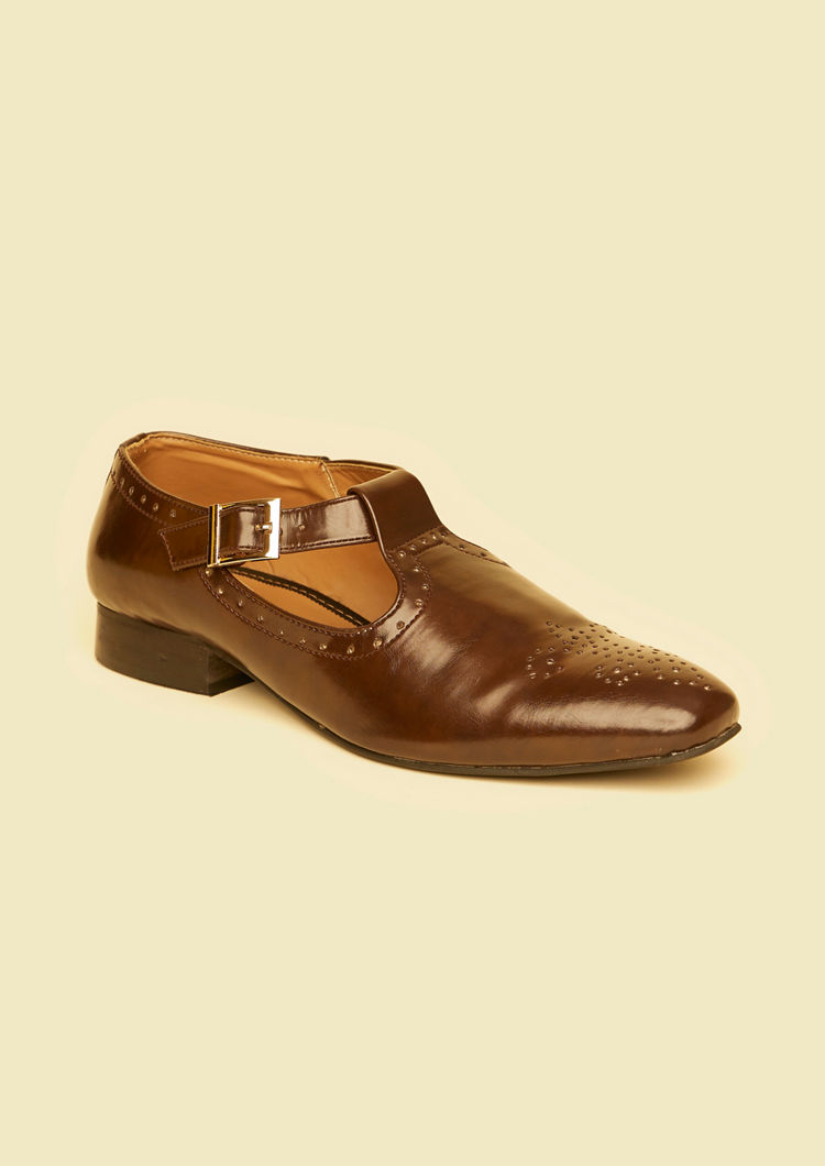 Twamev Men Elegant Brown Jooti