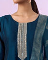 Mohey Women Tantalizing Teal Blue Anarkali Suit