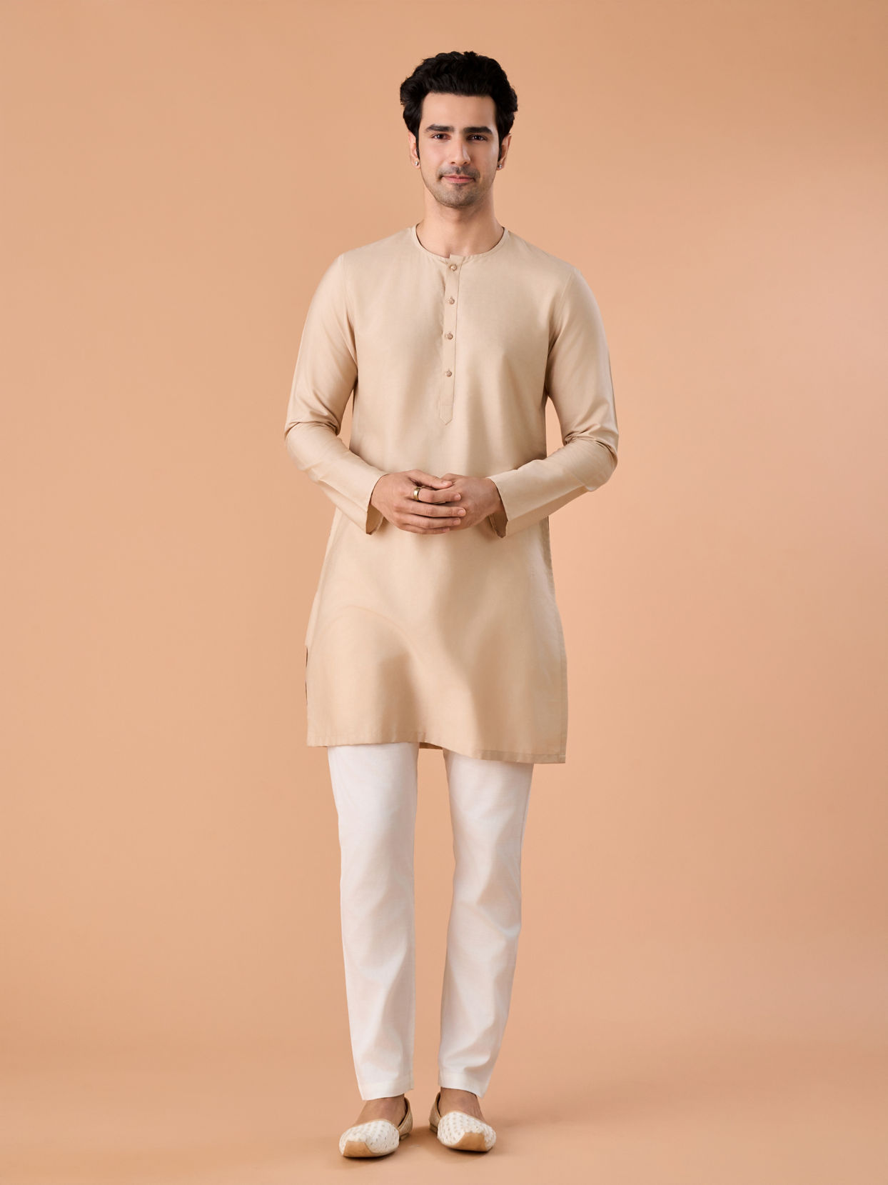 Manyavar Men Walnut Elegance Kurta