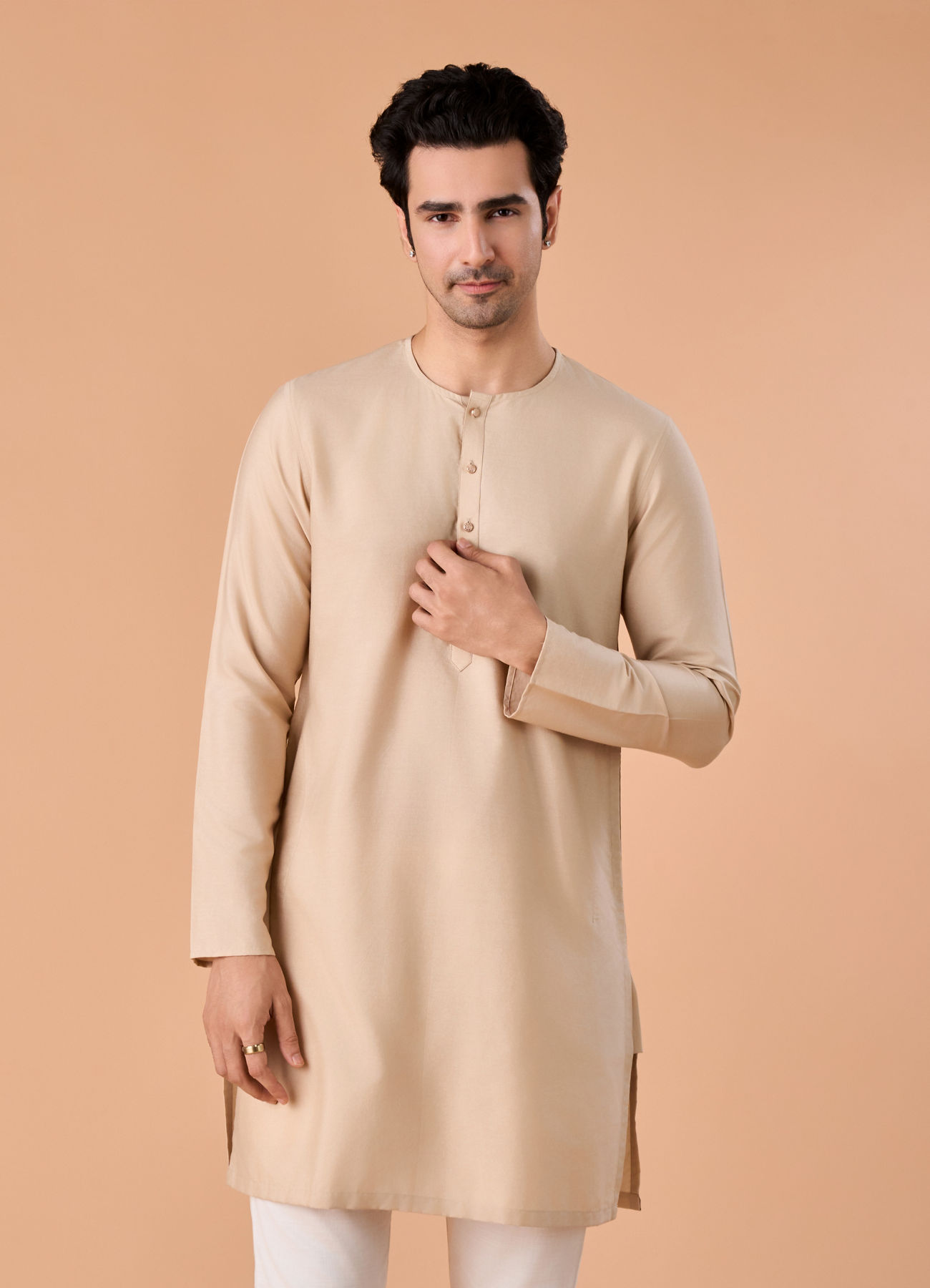 Manyavar Men Walnut Elegance Kurta