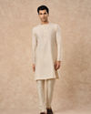 Manyavar Men Champagne Blended Viscose Kurta