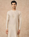 Manyavar Men Champagne Blended Viscose Kurta