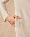 Manyavar Men Champagne Blended Viscose Kurta