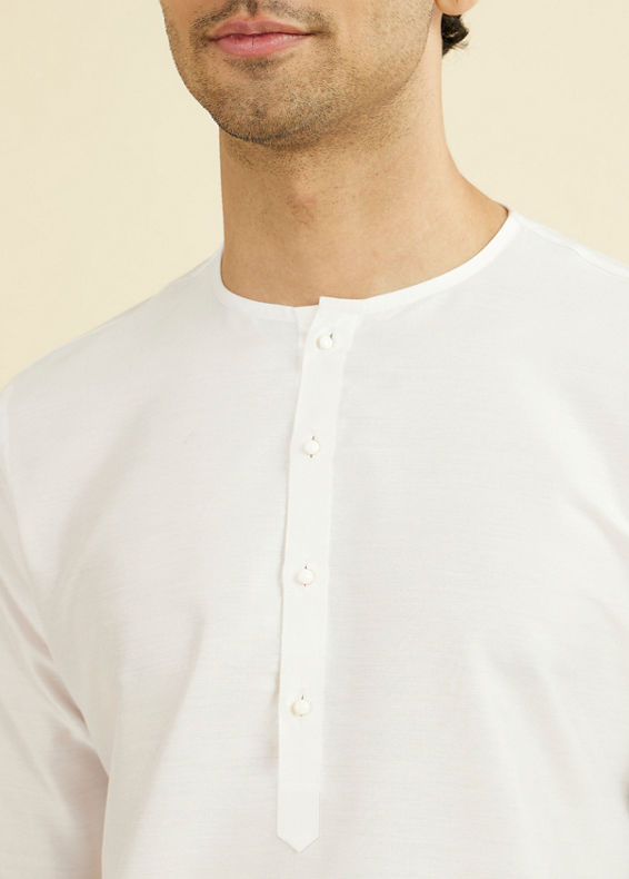 Manyavar Men Elegant White Festive Kurta