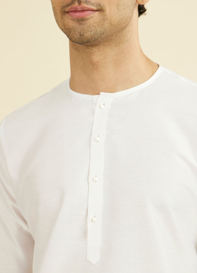 Manyavar Men Elegant White Festive Kurta