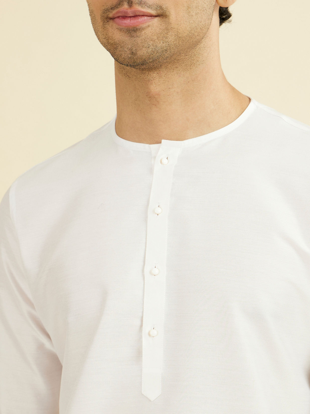 Manyavar Men Elegant White Festive Kurta
