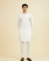 Manyavar Men Elegant White Festive Kurta