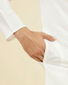 Manyavar Men Elegant White Festive Kurta