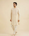 Pearl White Solid Kurta