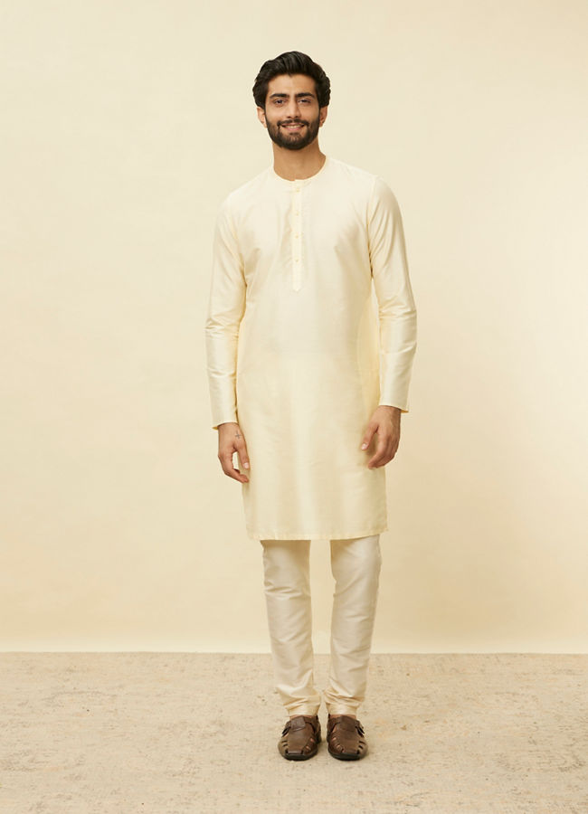 Manyavar Men Sand Beige Bandhgala Kurta