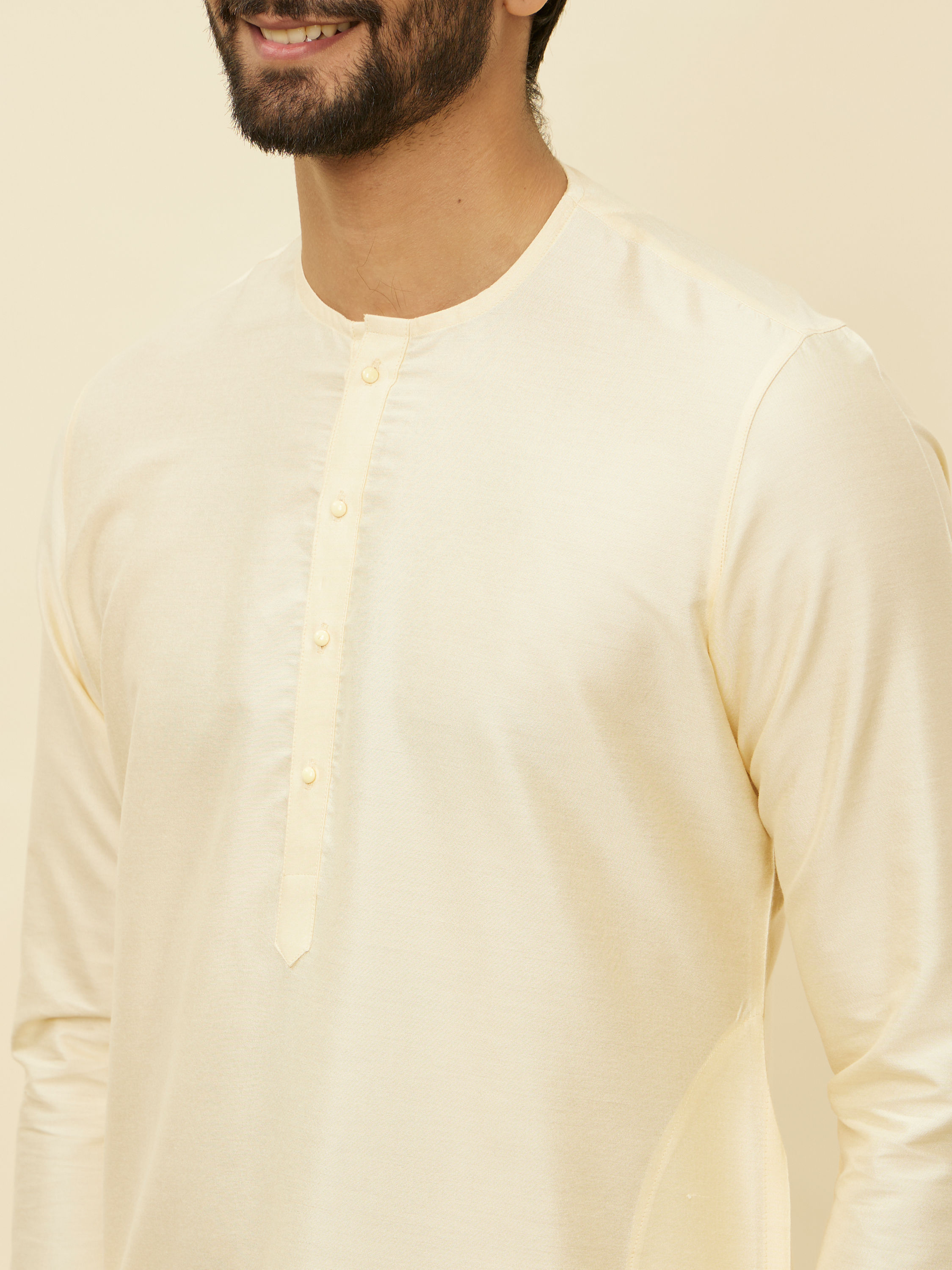 Manyavar Men Sand Beige Bandhgala Kurta