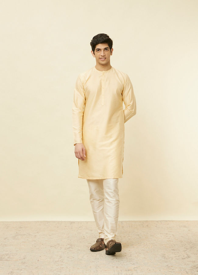 Manyavar Men Biscuit Beige Bandhgala Kurta
