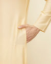 alt message - Manyavar Men Biscuit Beige Bandhgala Kurta image number 2