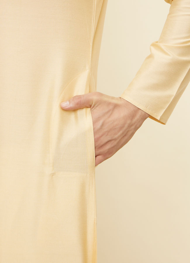 Biscuit Beige Bandhgala Kurta image number 2