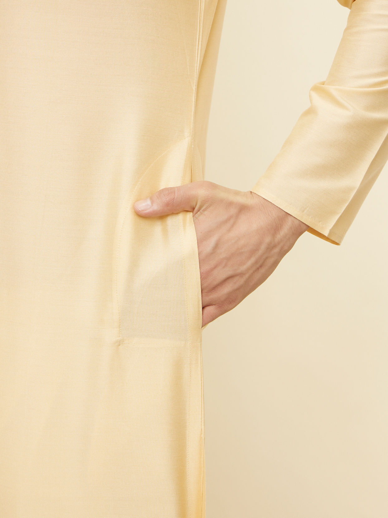 Biscuit Beige Bandhgala Kurta image number 2