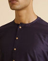 alt message - Manyavar Men Dark Blue Classic Plain Inside Kurta image number 1