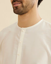 Manyavar Men White Plain Kurta