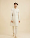 Manyavar Men White Plain Kurta