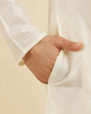 Manyavar Men White Plain Kurta