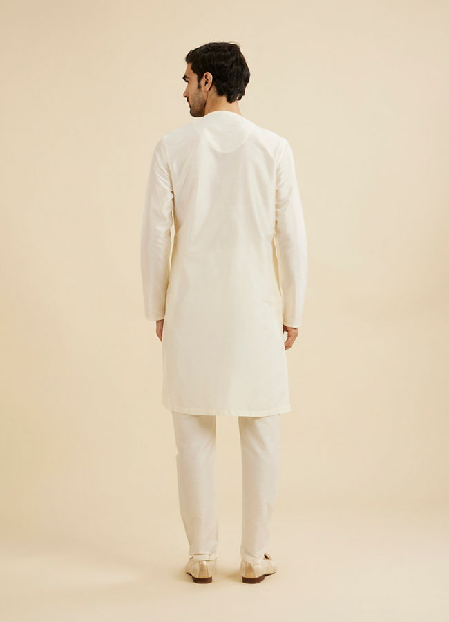 Manyavar Men White Plain Kurta