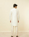 alt message - Manyavar Men Warm White Embroidered Bandhgala Kurta image number 4