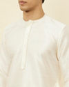 alt message - Manyavar Men Warm White Embroidered Bandhgala Kurta image number 1