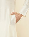 Manyavar Men Warm White Embroidered Bandhgala Kurta