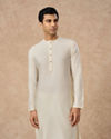 Manyavar Men Cream Blended Viscose Kurta