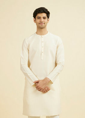 Manyavar Men Cream Elegance Kurta