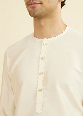Manyavar Men Cream Elegance Kurta