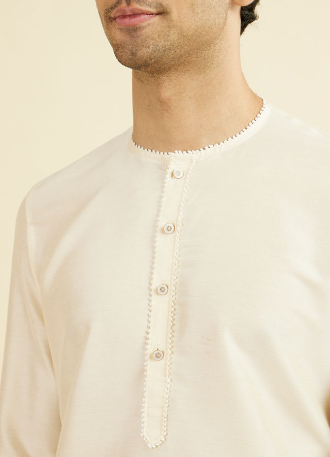 Manyavar Men Cream Elegance Kurta