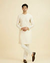 Manyavar Men Cream Elegance Kurta
