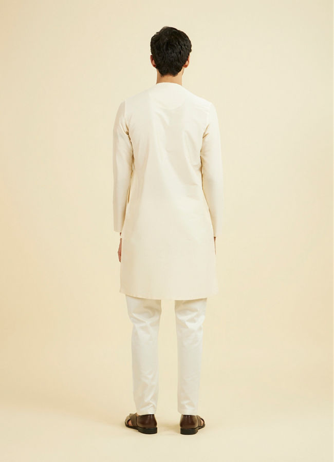 Manyavar Men Cream Elegance Kurta