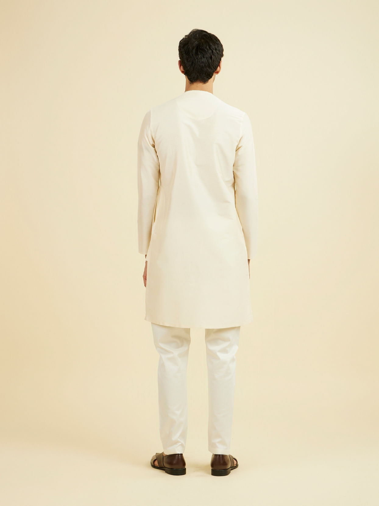 Manyavar Men Cream Elegance Kurta