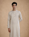 Manyavar Men Cream Solid Basic Inside Kurta