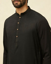 Manyavar Men Kohl Black Classic Kurta