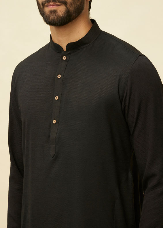 Manyavar Men Kohl Black Classic Kurta