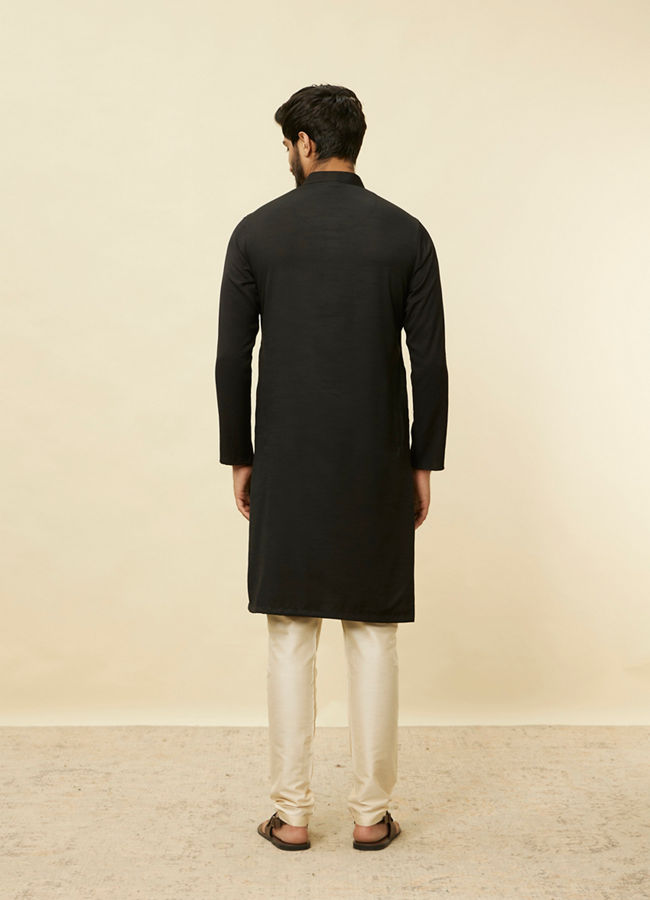 Manyavar Men Kohl Black Classic Kurta