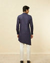 Manyavar Men Deep Blue Angrakha Style Kurta image number 3