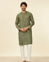 Manyavar Men Bottle Green Achkan Kurta image number 2