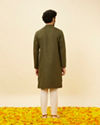 alt message - Manyavar Men Forest Green Classic Bandhgala Kurta image number 4