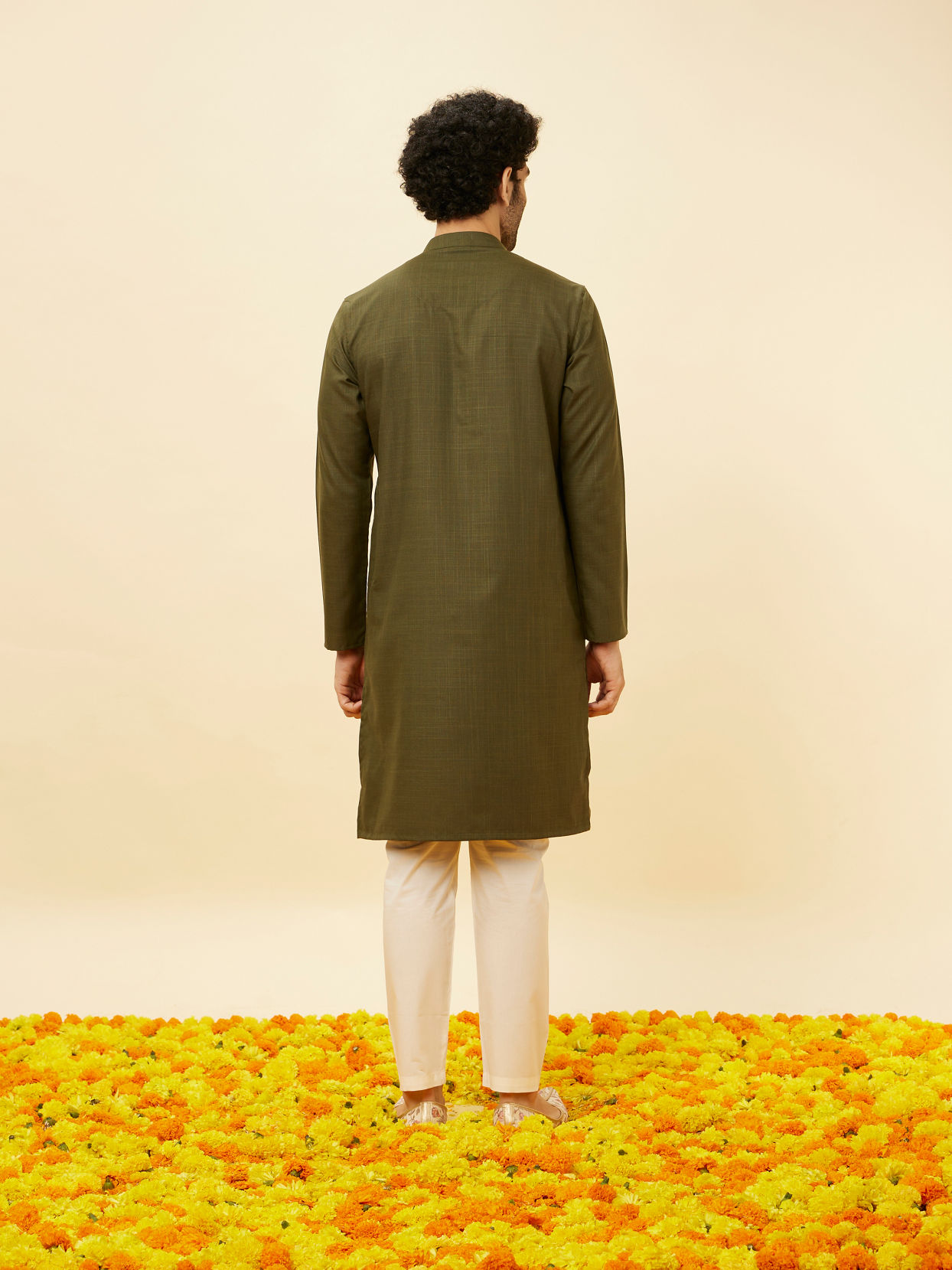 Manyavar Men Forest Green Classic Bandhgala Kurta