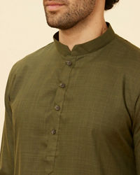 Manyavar Men Forest Green Classic Bandhgala Kurta