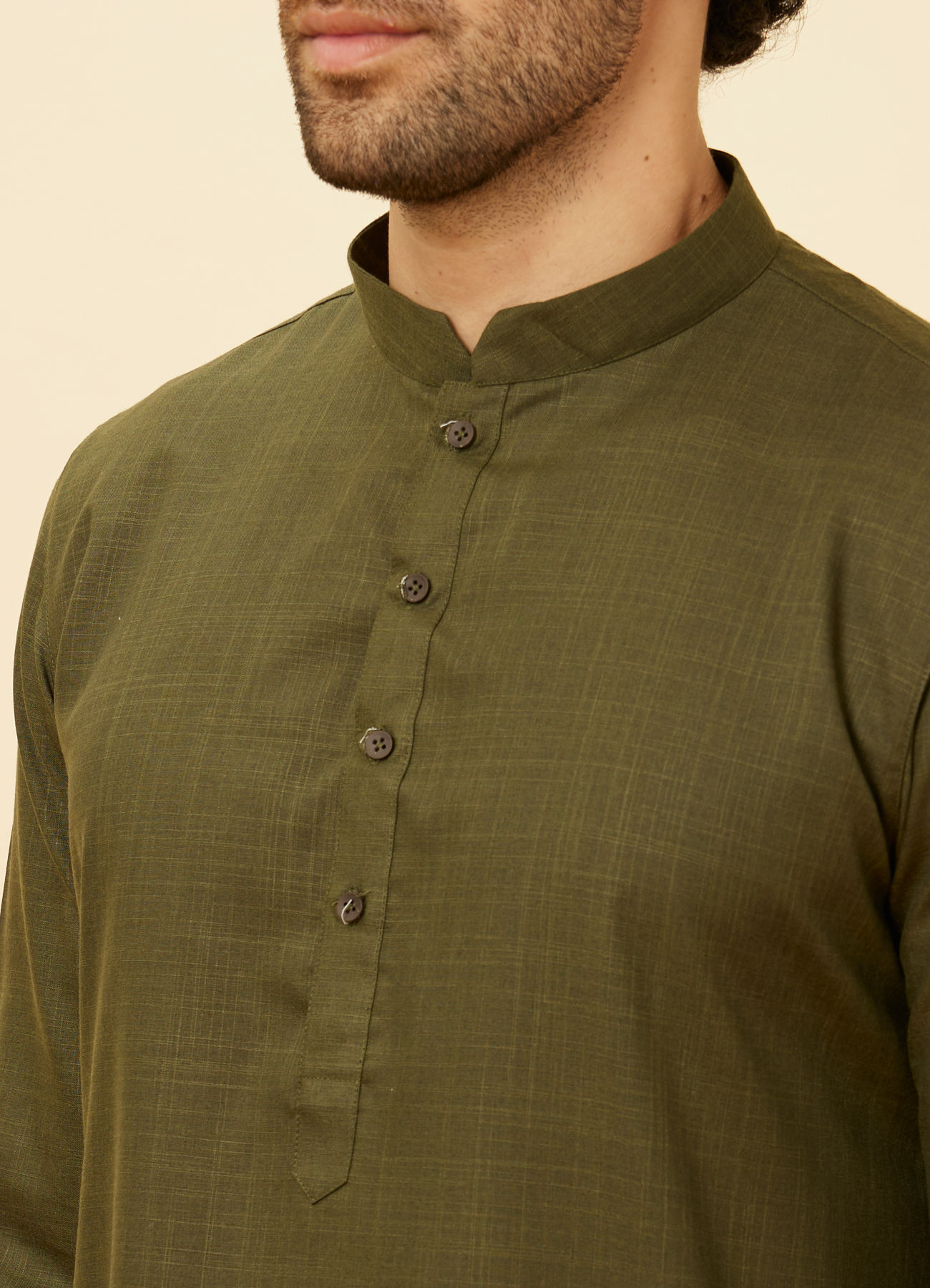 Manyavar Men Forest Green Classic Bandhgala Kurta