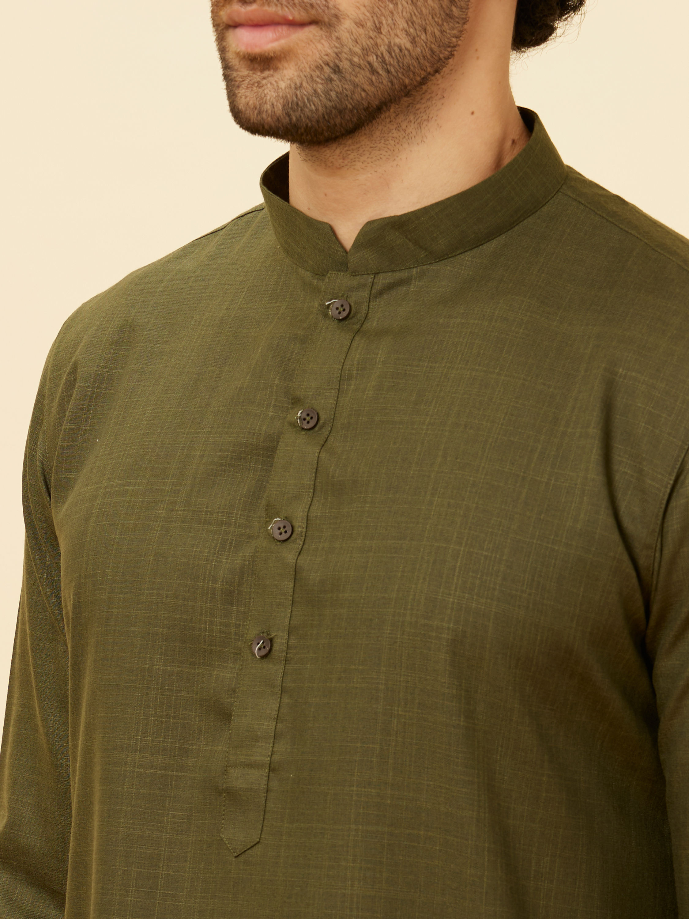 Manyavar Men Forest Green Classic Bandhgala Kurta