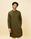 Forest Green Classic Bandhgala Kurta image number 0